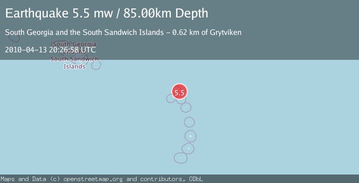 Map of SOUTH SANDWICH ISLANDS REGION