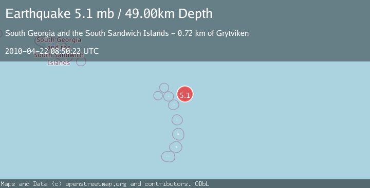 Map of SOUTH SANDWICH ISLANDS REGION