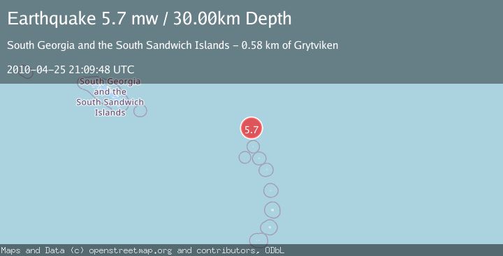 Map of SOUTH SANDWICH ISLANDS REGION