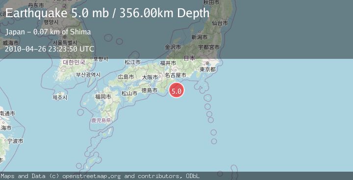 Map of NEAR S. COAST OF HONSHU, JAPAN