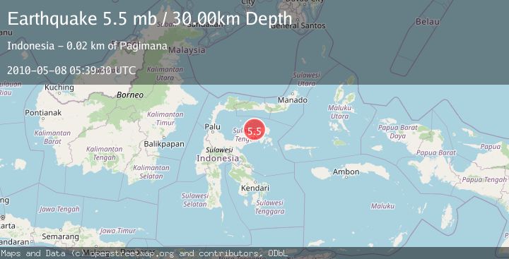Map of SULAWESI, INDONESIA