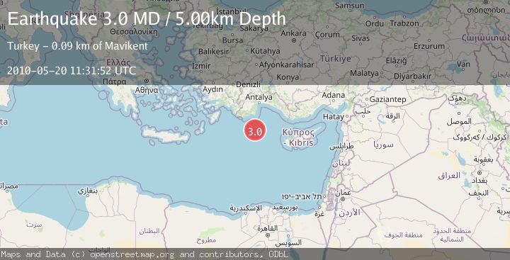 Map of EASTERN MEDITERRANEAN SEA