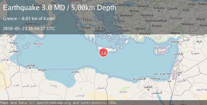 Map of CRETE, GREECE