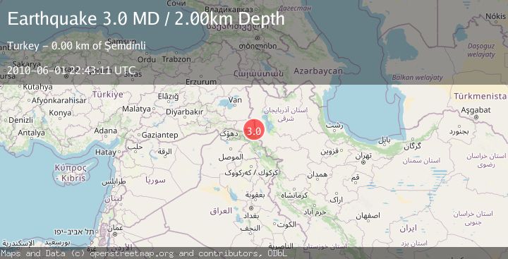 Map of TURKEY-IRAN-IRAQ BORDER REGION