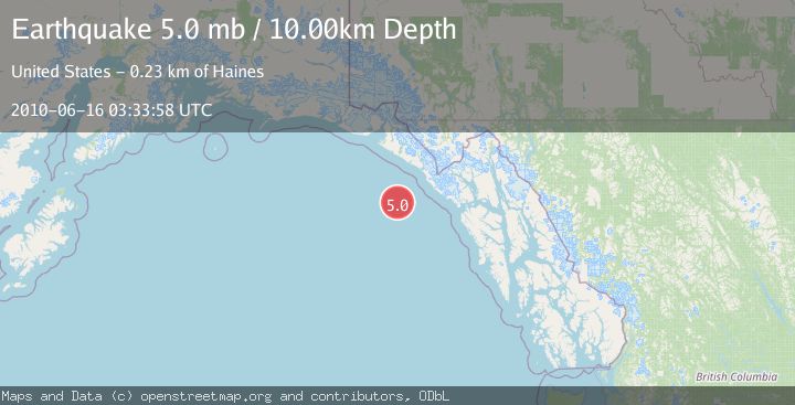 Map of OFF COAST OF SOUTHEASTERN ALASKA