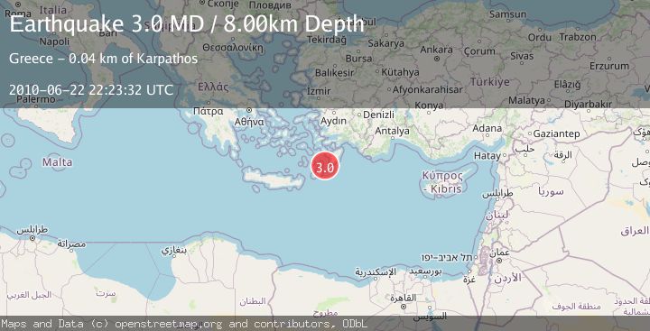 Map of DODECANESE ISLANDS, GREECE