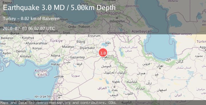 Map of TURKEY-SYRIA-IRAQ BORDER REGION