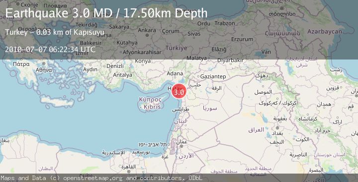 Map of NEAR THE COAST OF SYRIA