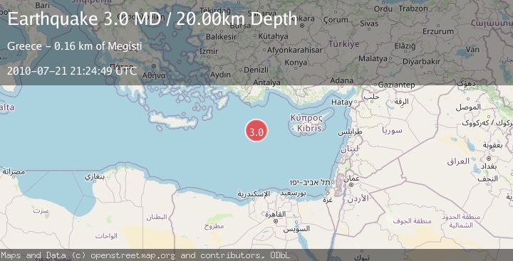 Map of EASTERN MEDITERRANEAN SEA