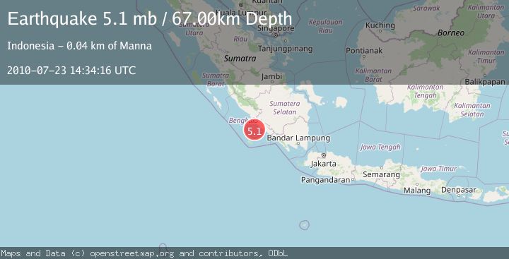 Map of SOUTHERN SUMATRA, INDONESIA