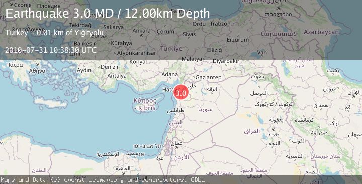 Map of TURKEY-SYRIA BORDER REGION