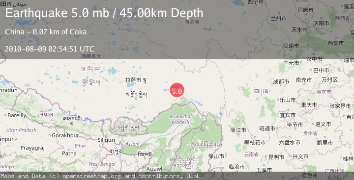 Map of EASTERN XIZANG