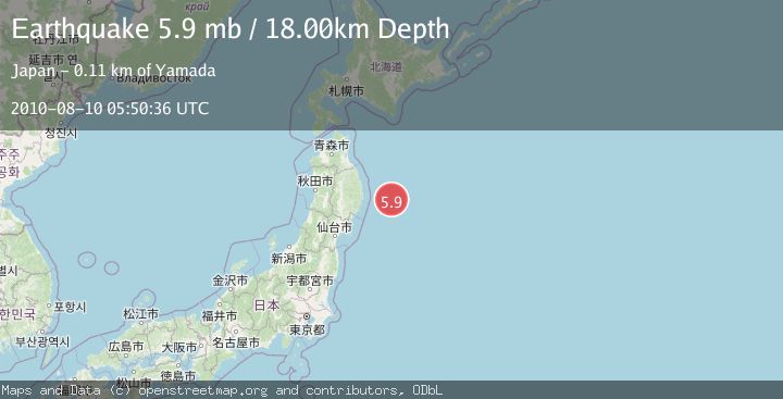 Map of OFF EAST COAST OF HONSHU, JAPAN