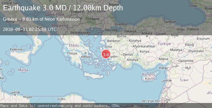 Map of DODECANESE ISLANDS, GREECE