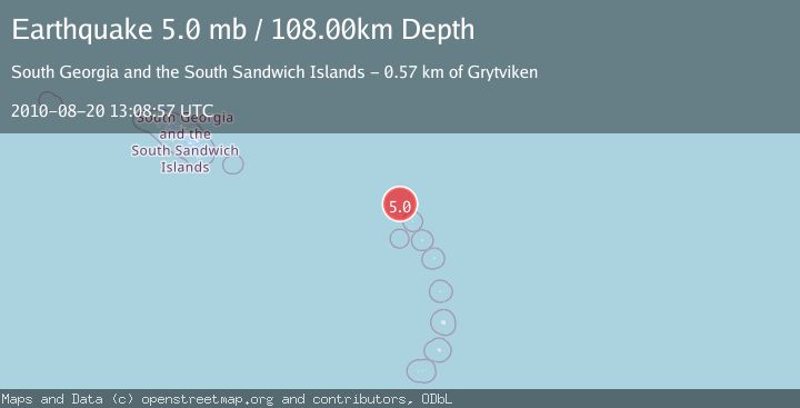 Map of SOUTH SANDWICH ISLANDS REGION