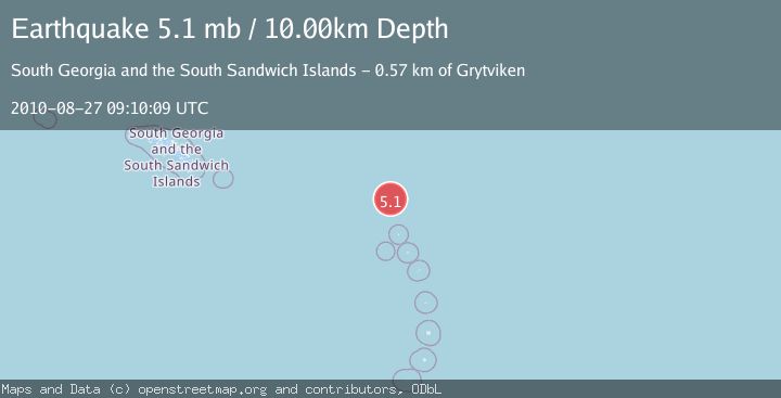 Map of SOUTH SANDWICH ISLANDS REGION