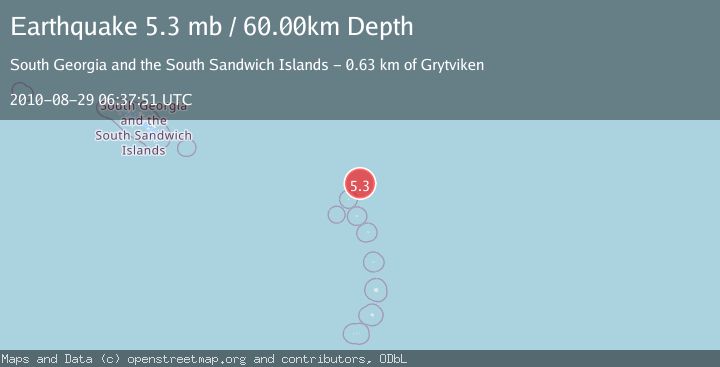 Map of SOUTH SANDWICH ISLANDS REGION