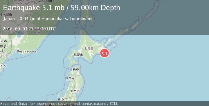 Map of HOKKAIDO, JAPAN REGION