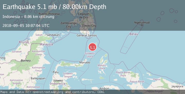 Map of KEPULAUAN TALAUD, INDONESIA