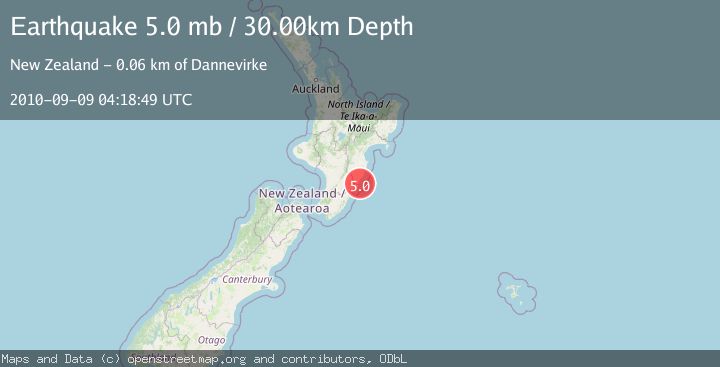 Map of NORTH ISLAND OF NEW ZEALAND