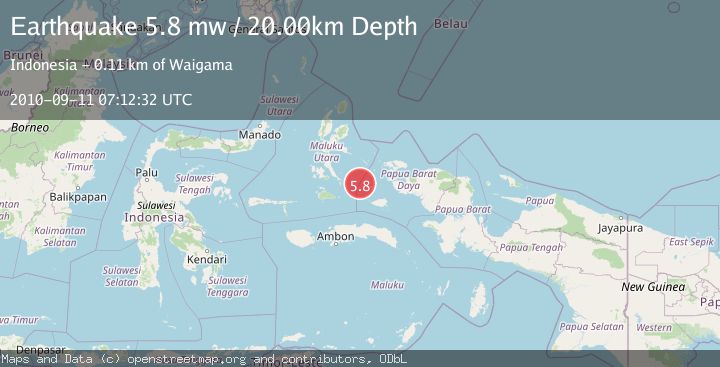 Map of PAPUA REGION, INDONESIA
