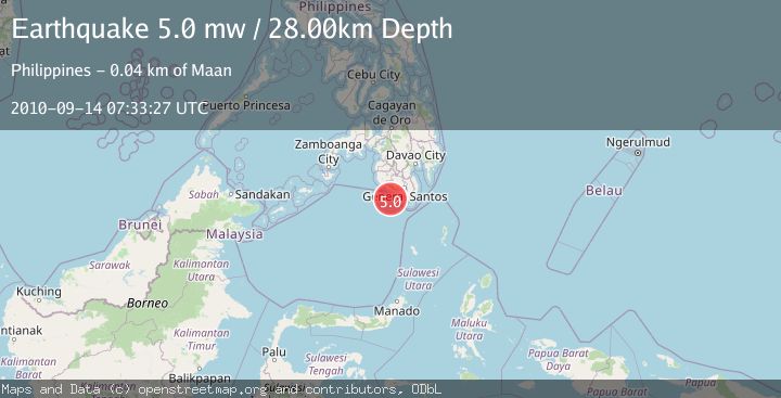 Map of MINDANAO, PHILIPPINES