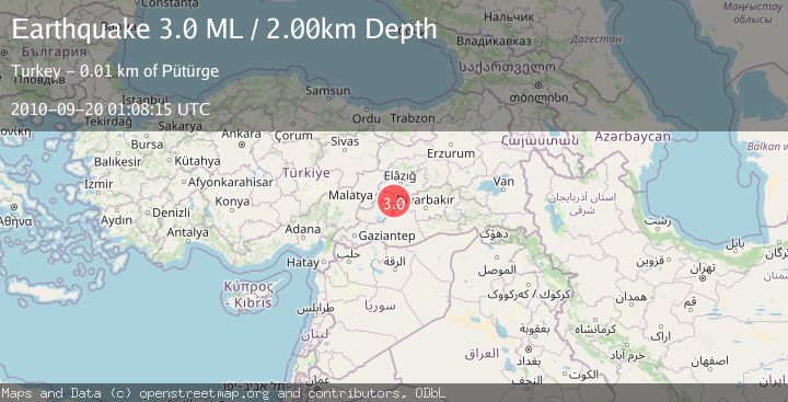 Map of EASTERN TURKEY
