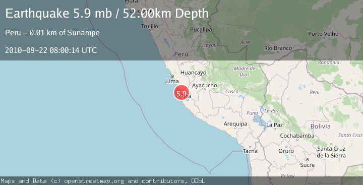 Map of NEAR COAST OF CENTRAL PERU