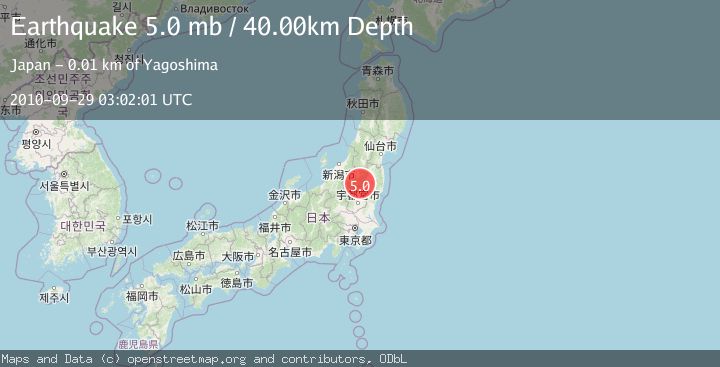 Map of EASTERN HONSHU, JAPAN