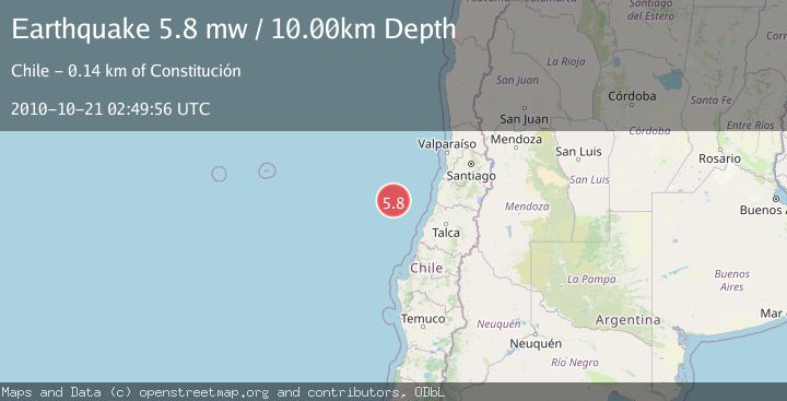 Map of OFF COAST OF O'HIGGINS, CHILE