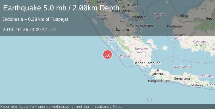 Map of SOUTHWEST OF SUMATRA, INDONESIA