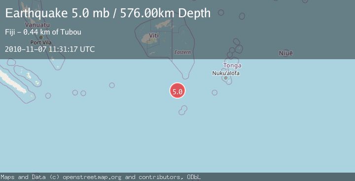 Map of SOUTH OF FIJI ISLANDS