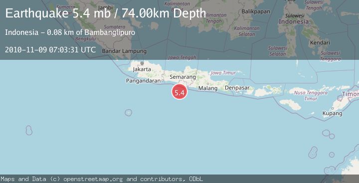 Map of JAVA, INDONESIA