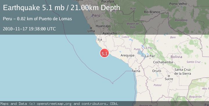 Map of NEAR COAST OF SOUTHERN PERU