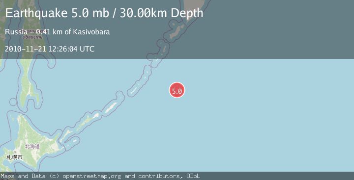 Map of EAST OF KURIL ISLANDS