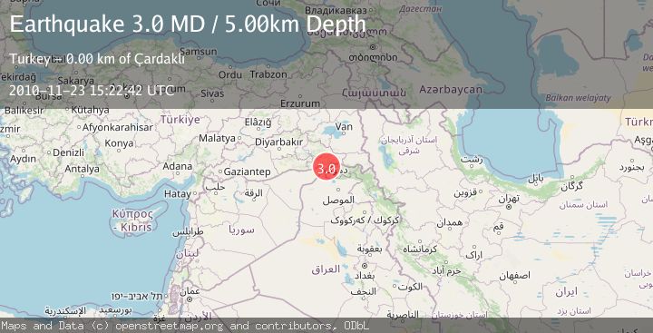 Map of TURKEY-SYRIA-IRAQ BORDER REGION
