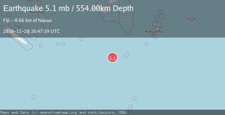 Map of SOUTH OF FIJI ISLANDS