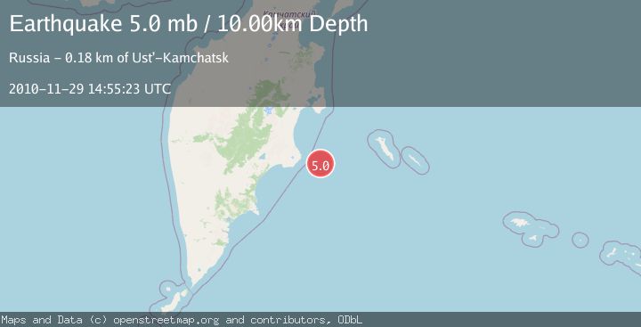 Map of OFF EAST COAST OF KAMCHATKA