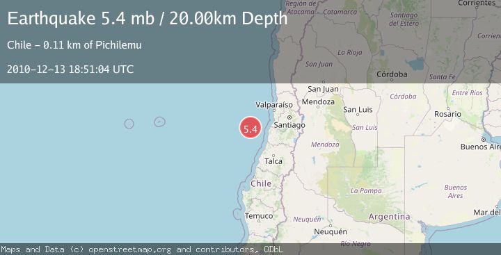Map of OFF COAST OF VALPARAISO, CHILE