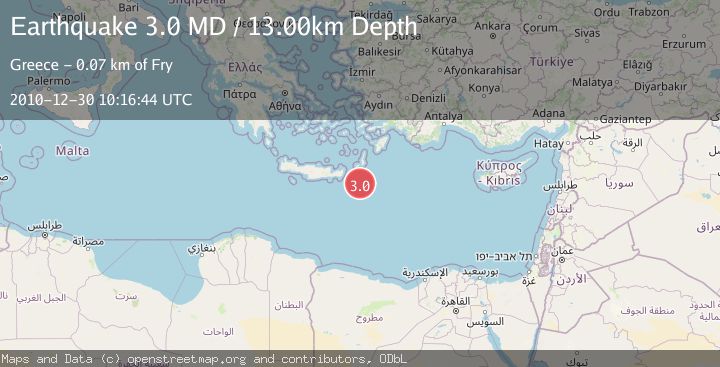 Map of EASTERN MEDITERRANEAN SEA