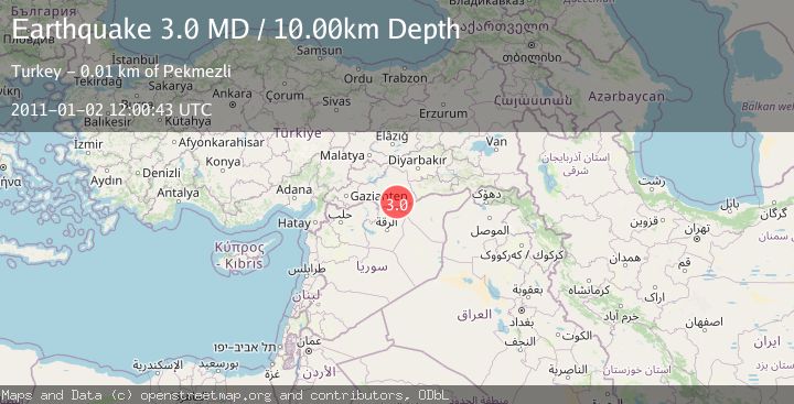 Map of TURKEY-SYRIA BORDER REGION