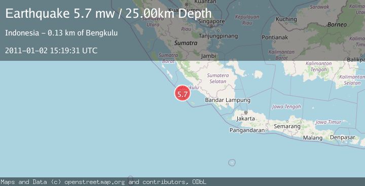 Map of SOUTHERN SUMATRA, INDONESIA