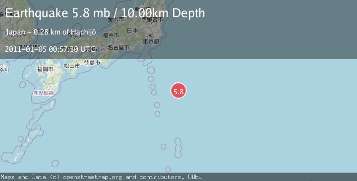 Map of IZU ISLANDS, JAPAN REGION