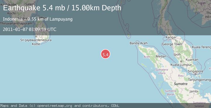 Map of OFF W COAST OF NORTHERN SUMATRA