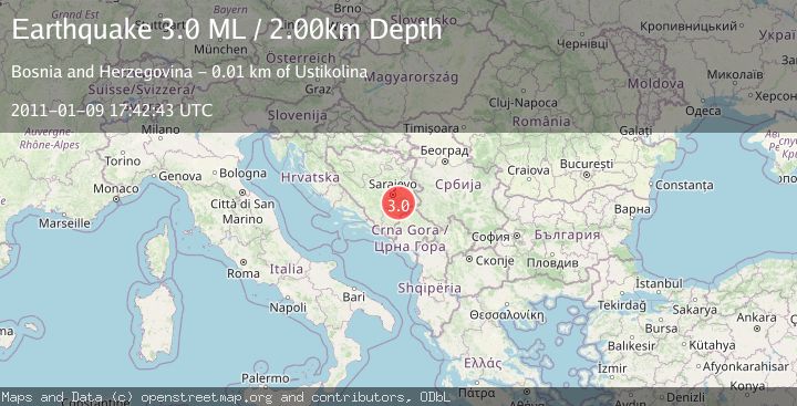Map of BOSNIA AND HERZEGOVINA