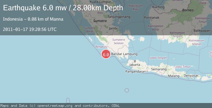 Map of SOUTHERN SUMATRA, INDONESIA
