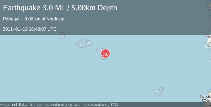 Map of AZORES ISLANDS REGION