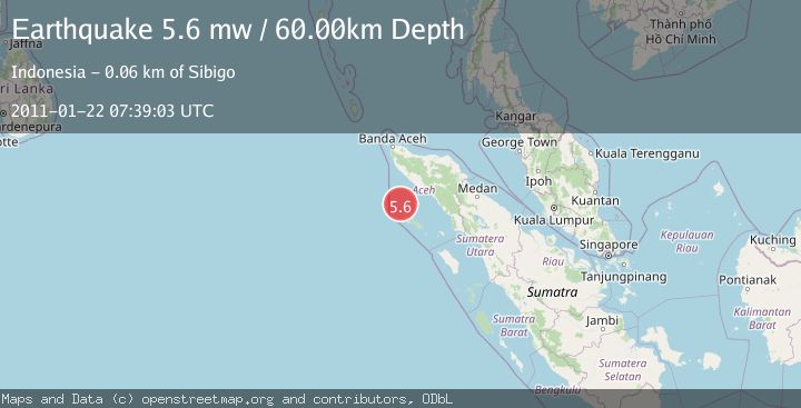 Map of OFF W COAST OF NORTHERN SUMATRA