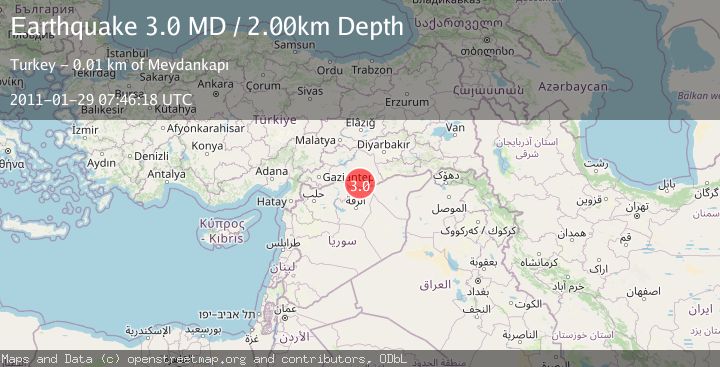 Map of TURKEY-SYRIA BORDER REGION