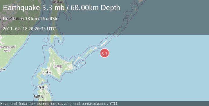 Map of EAST OF KURIL ISLANDS